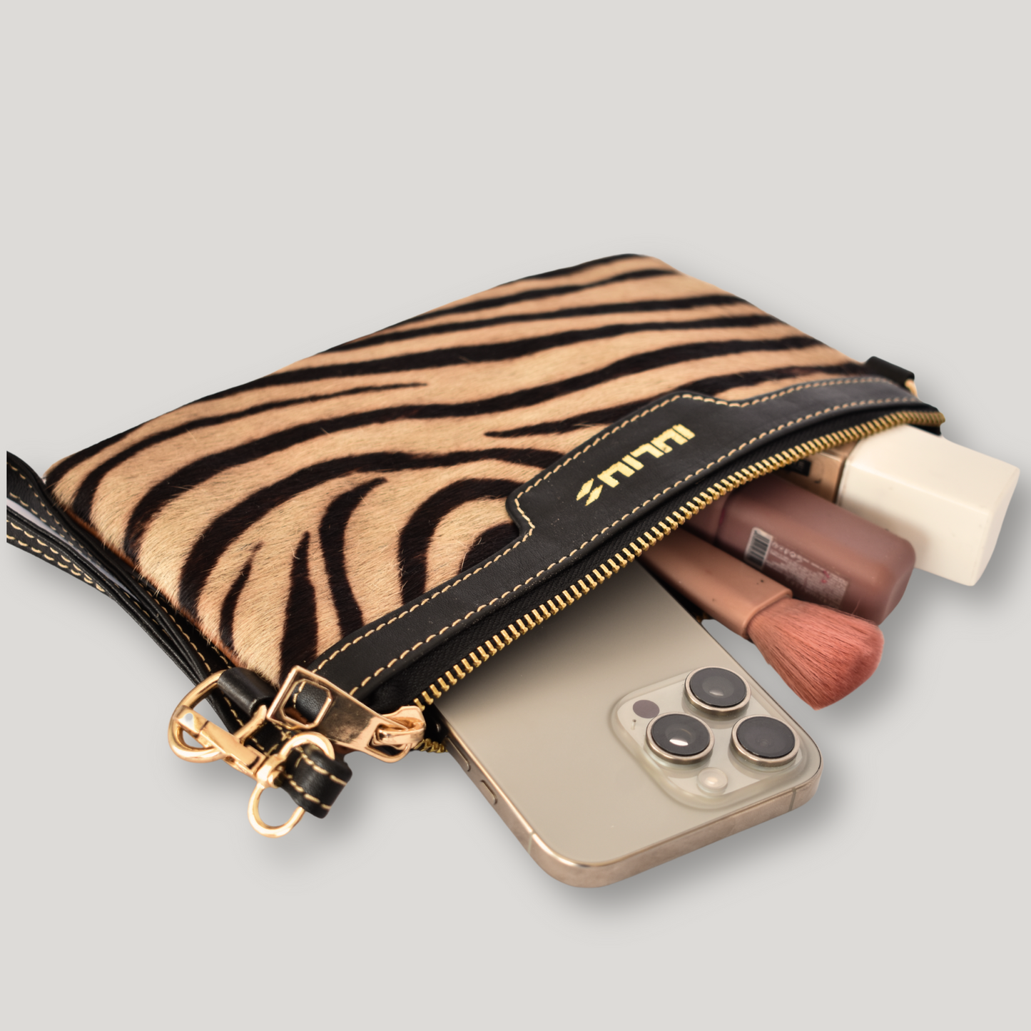 Purse de Cuero con Estampado Cebra