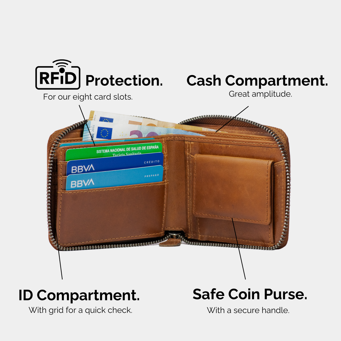 Zipper Wallet Camel