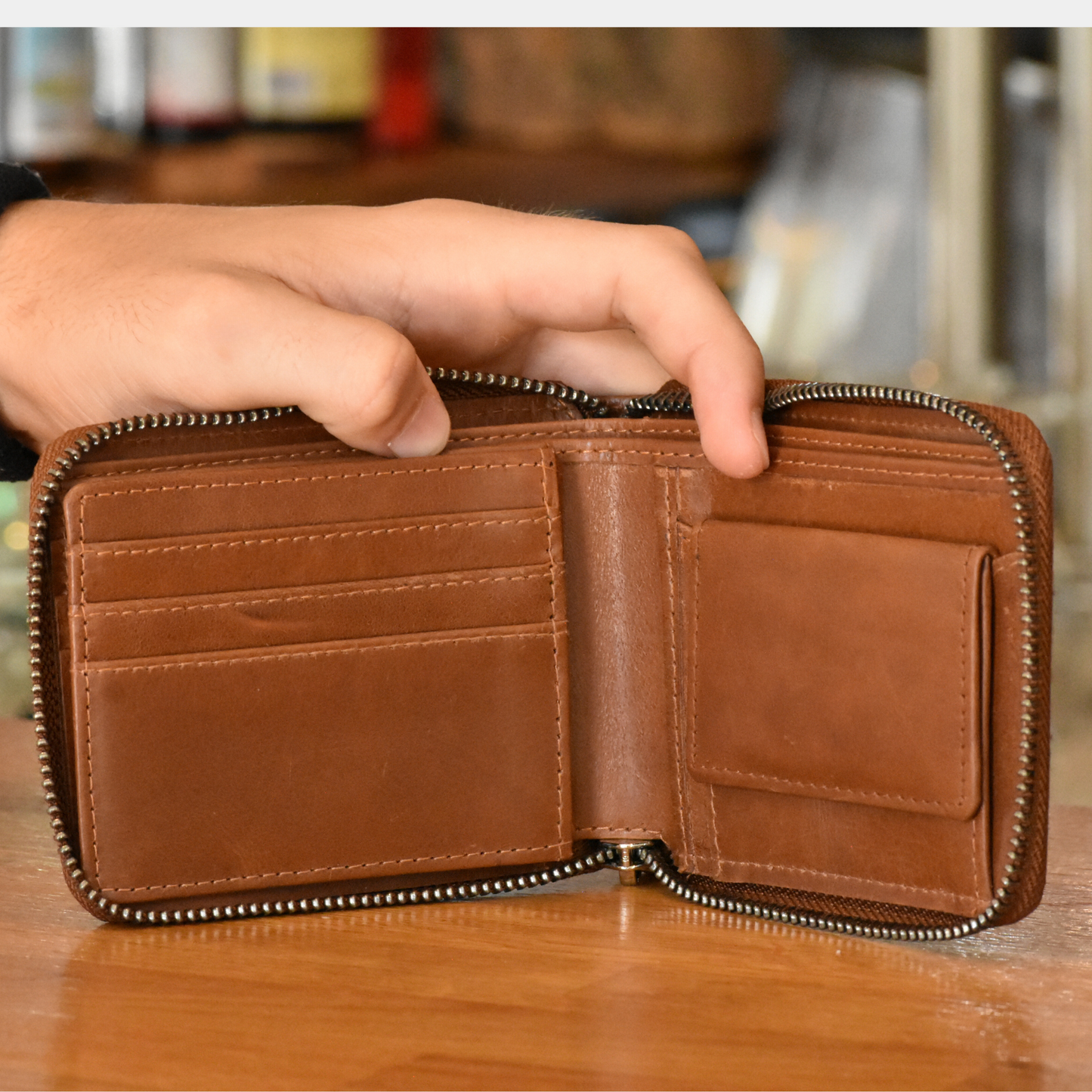 Zipper Wallet Camel