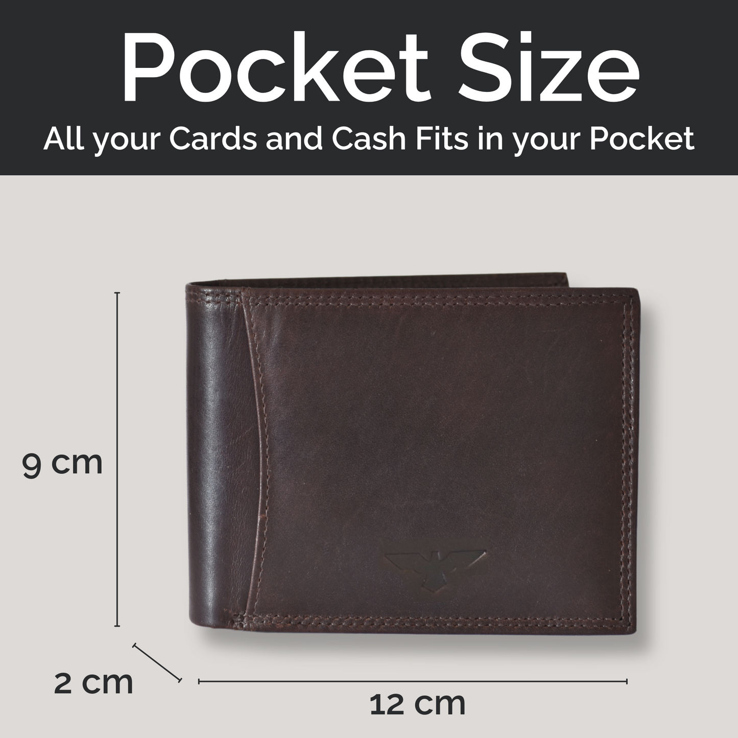 Cartera de Hombre de Cuero Genuino con Protección RFID - Marrón Café