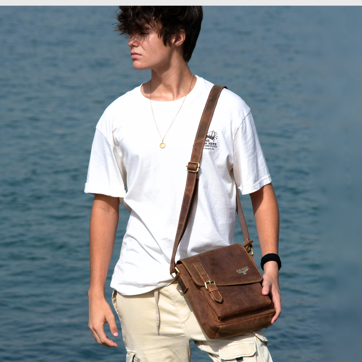 Bolso bandolera de cuero IULIUS