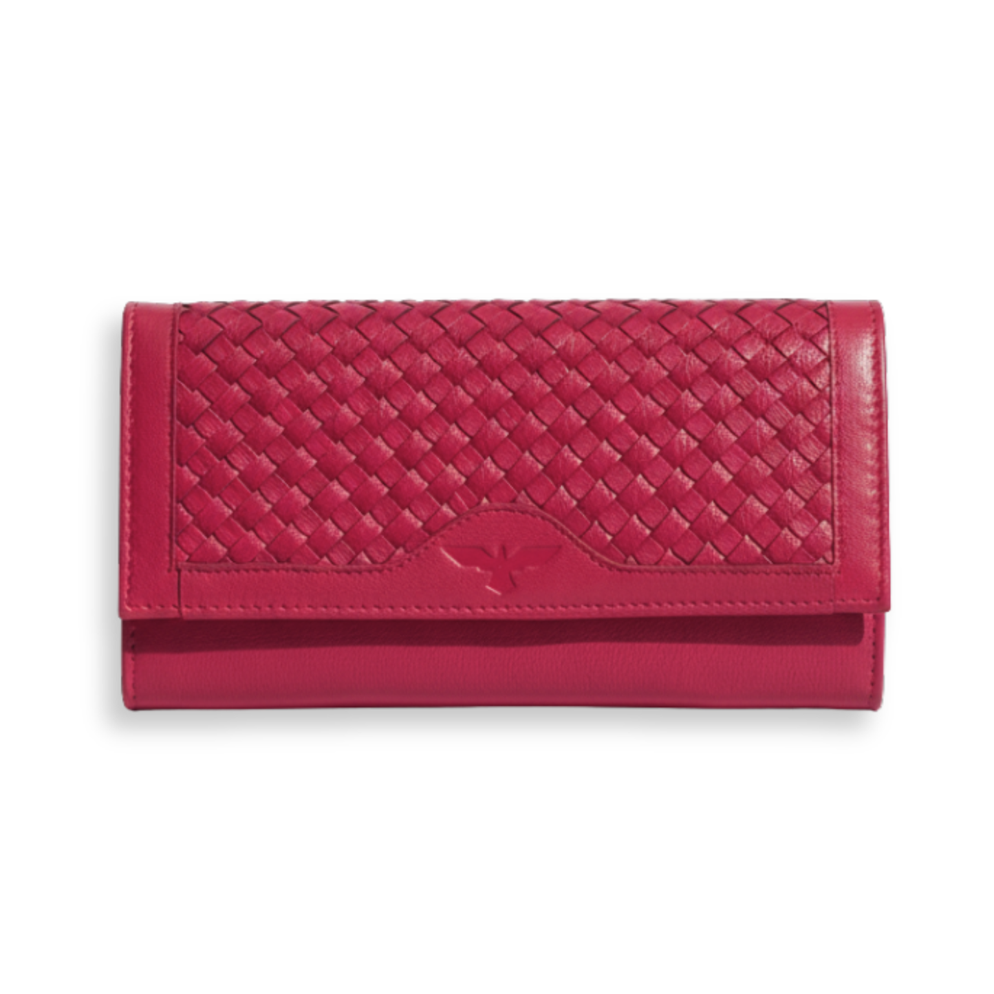 Cartera de Cuero Trenzado (Roja)