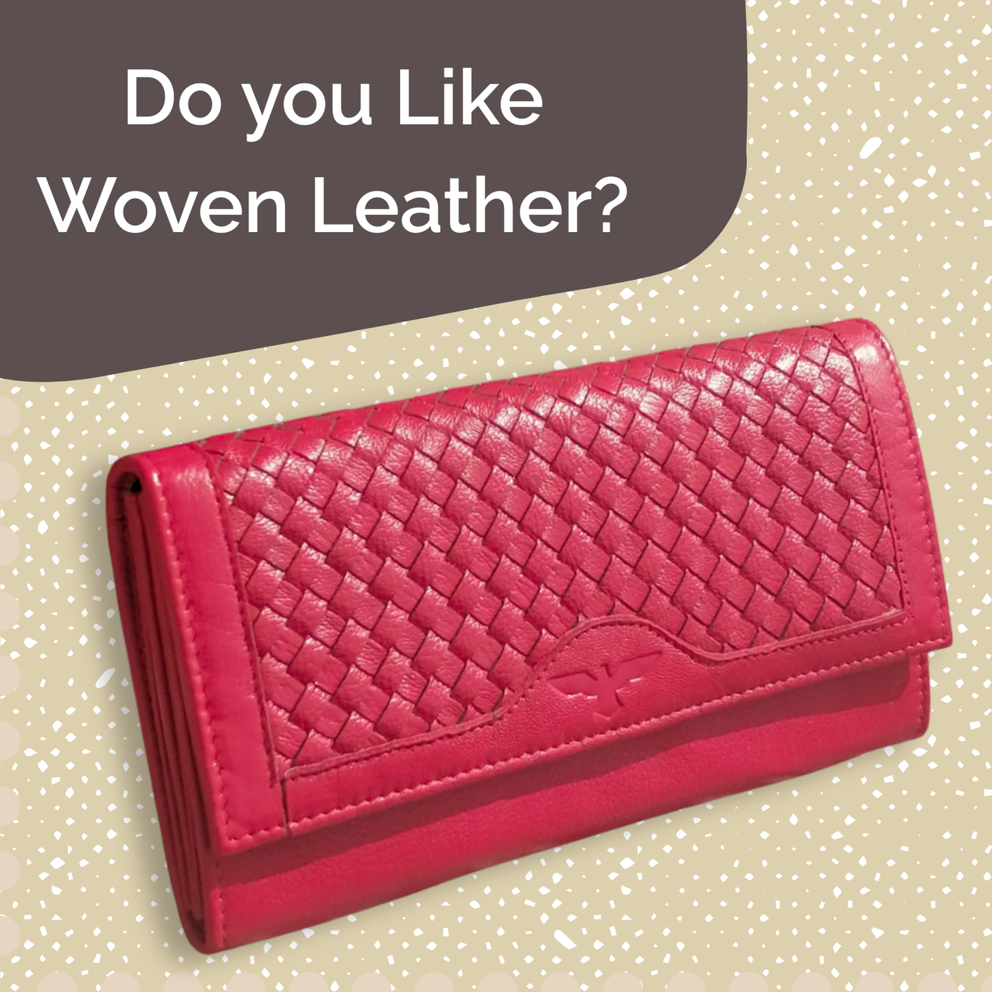 Cartera de Cuero Trenzado (Roja)