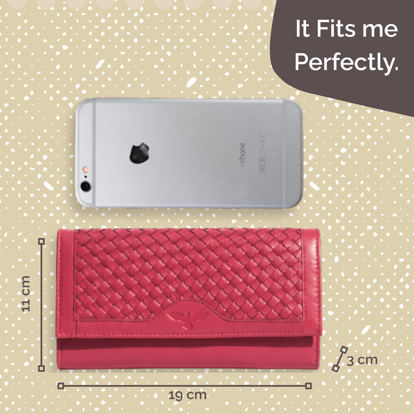 Cartera de Cuero Trenzado (Roja)