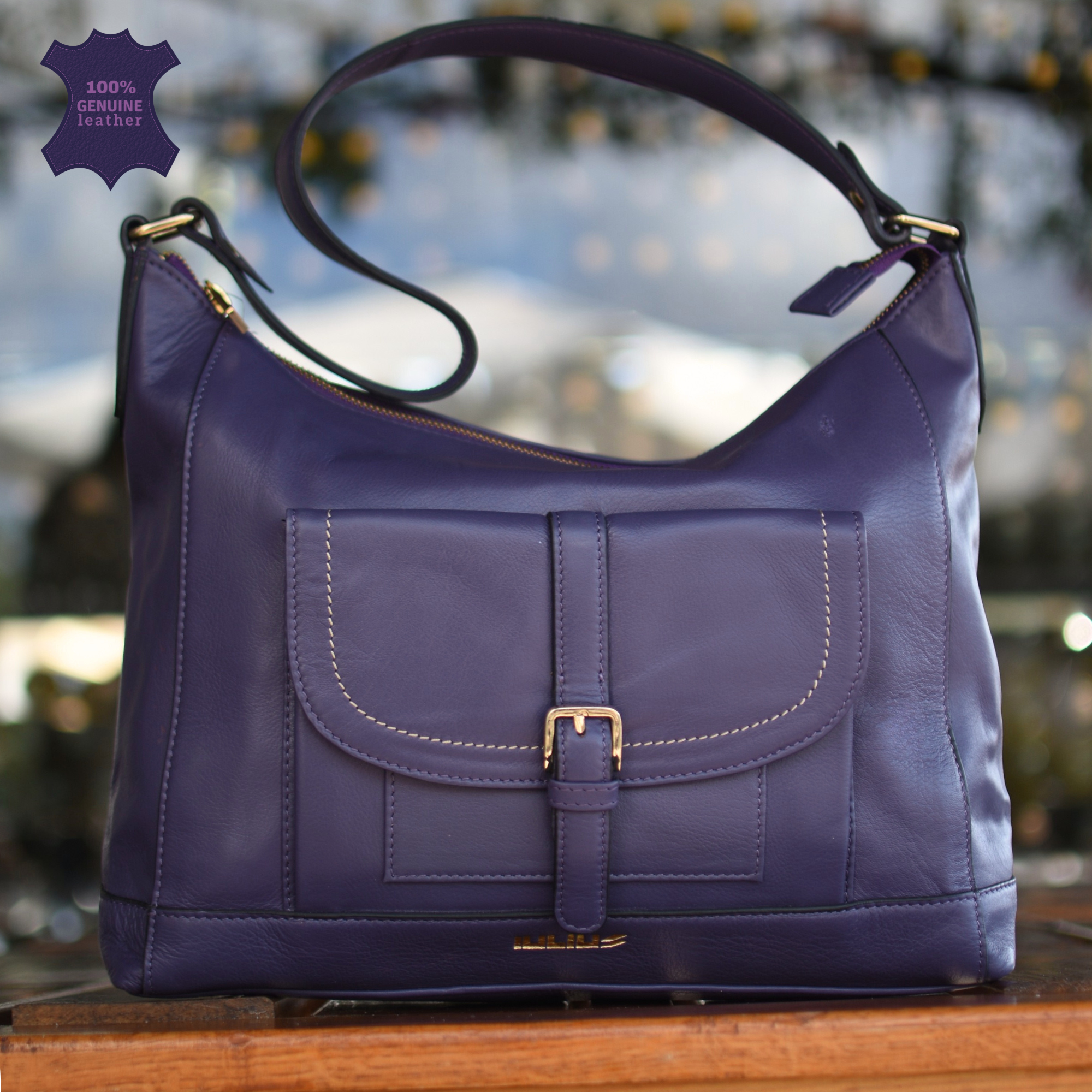 Bolso de Hombro de Cuero Morado – Elegante y Funcional – IULIUS