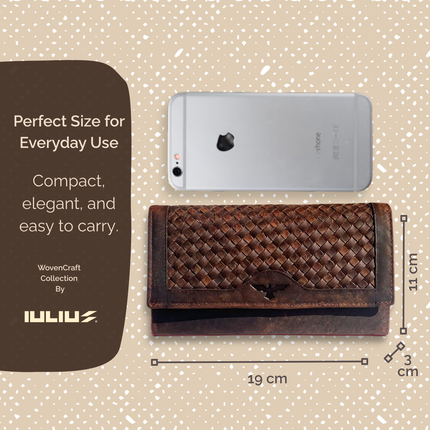 Cartera de Cuero Trenzado ( Café)