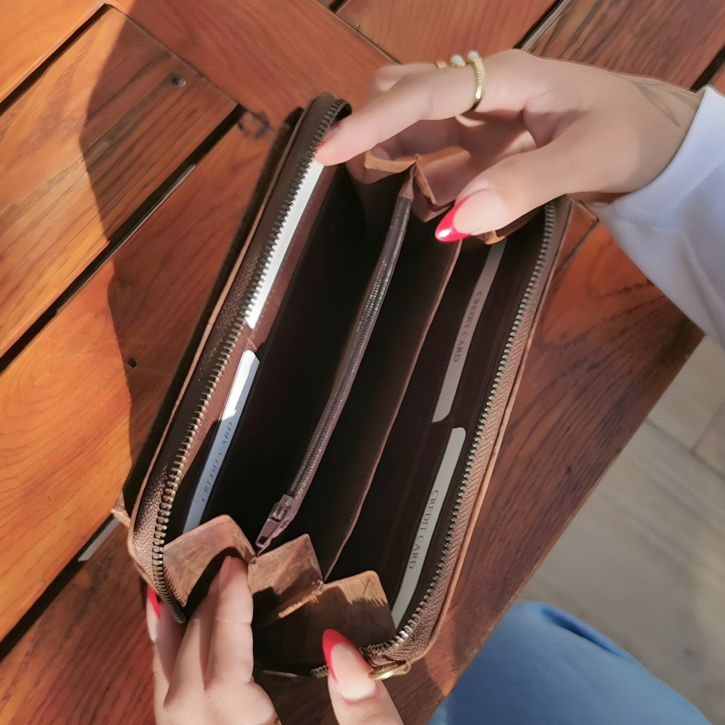 Bolso Cruzado de Cuero para Móvil (Marrón Piedra)